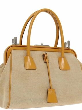 Prada Canvas Madras Cerniera Doctor Bag